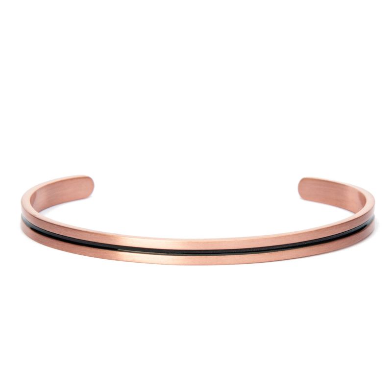 Minimal Solid Copper Bracelet For Men. Great Healer image