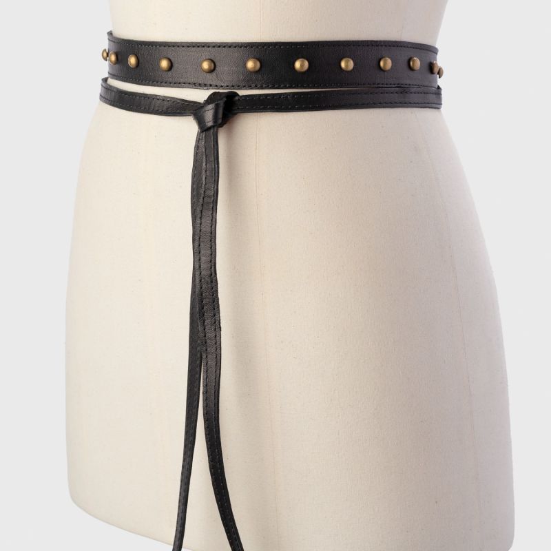 Black Skinny Braided Belt with Bronze, Silver and Brass Micro Studs – Keep  Your Pants On