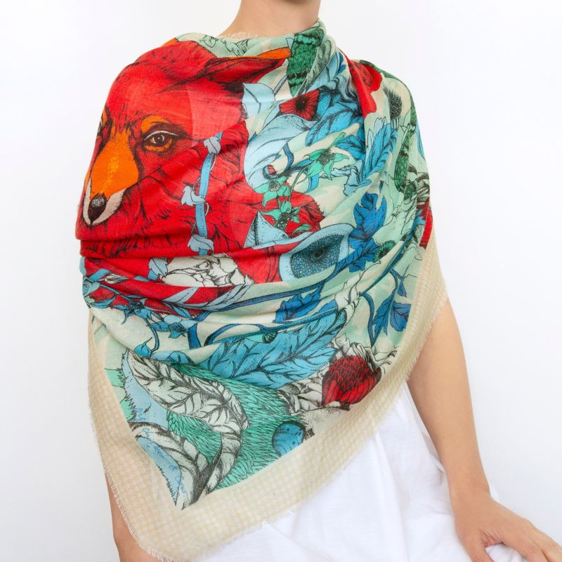 Cashmere Silk Fox Teal Scarf image