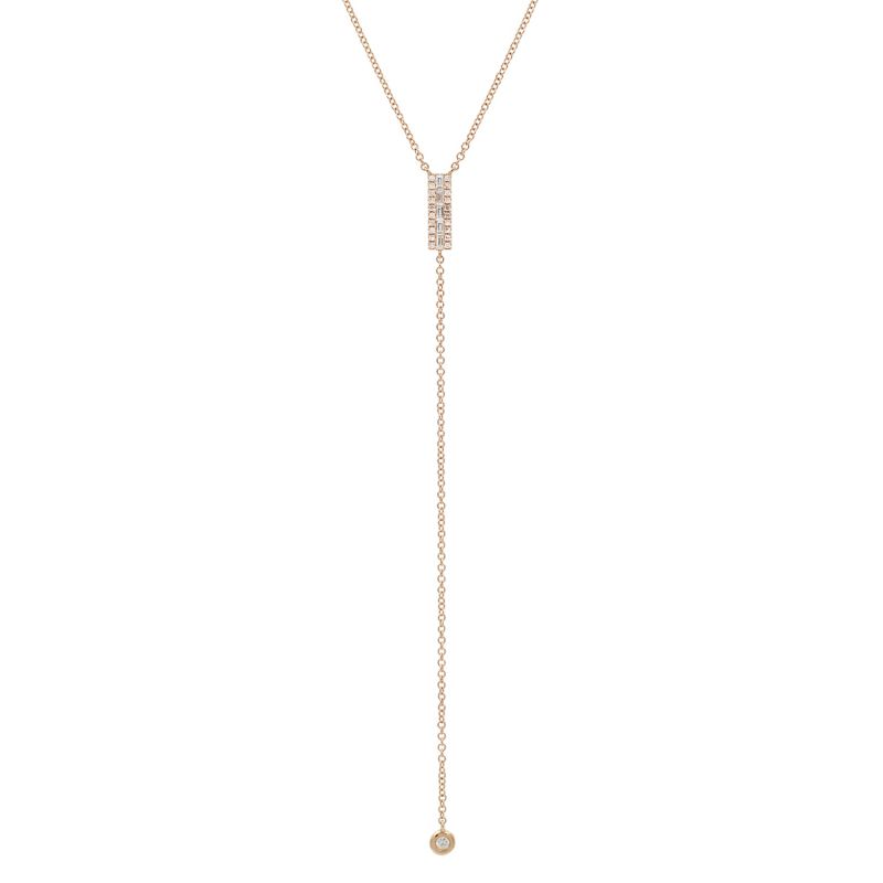 Diamond Baguette Lariat - Rose Gold image