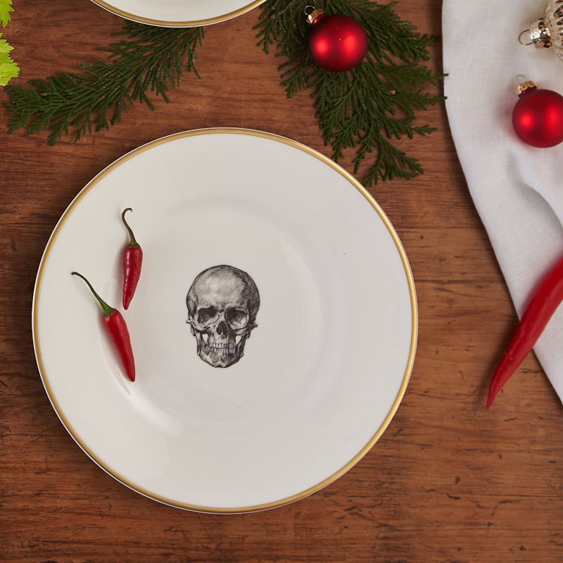 Skull Bone China Dessert Plate image