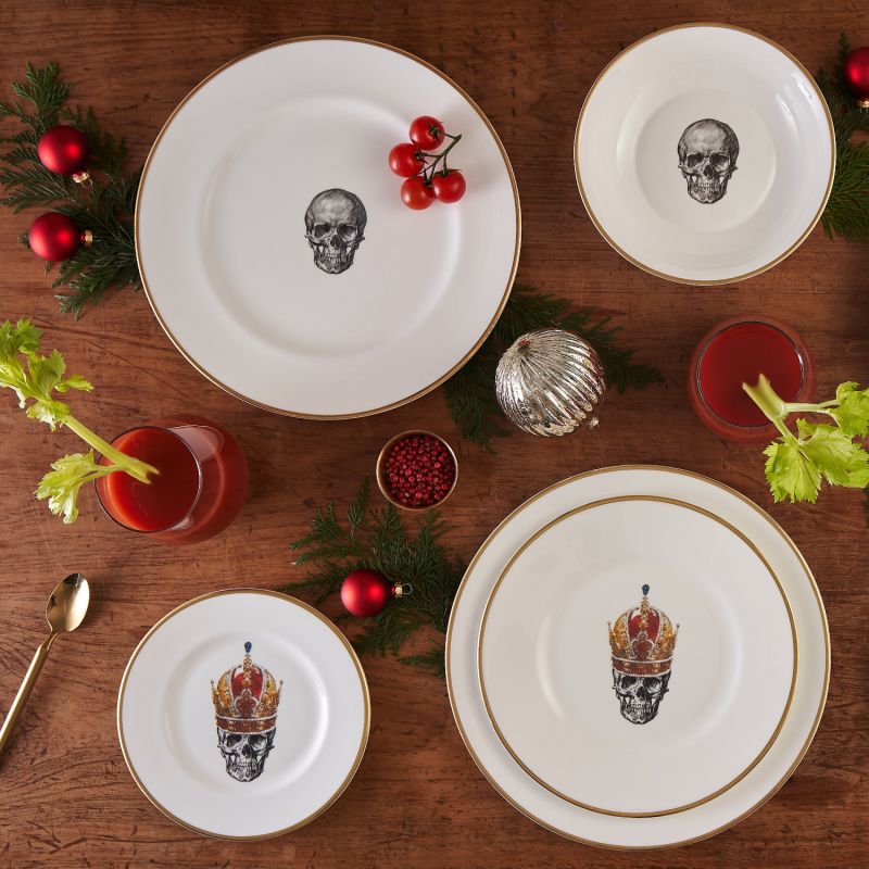 Skull In Red Crown Dinner Plate image