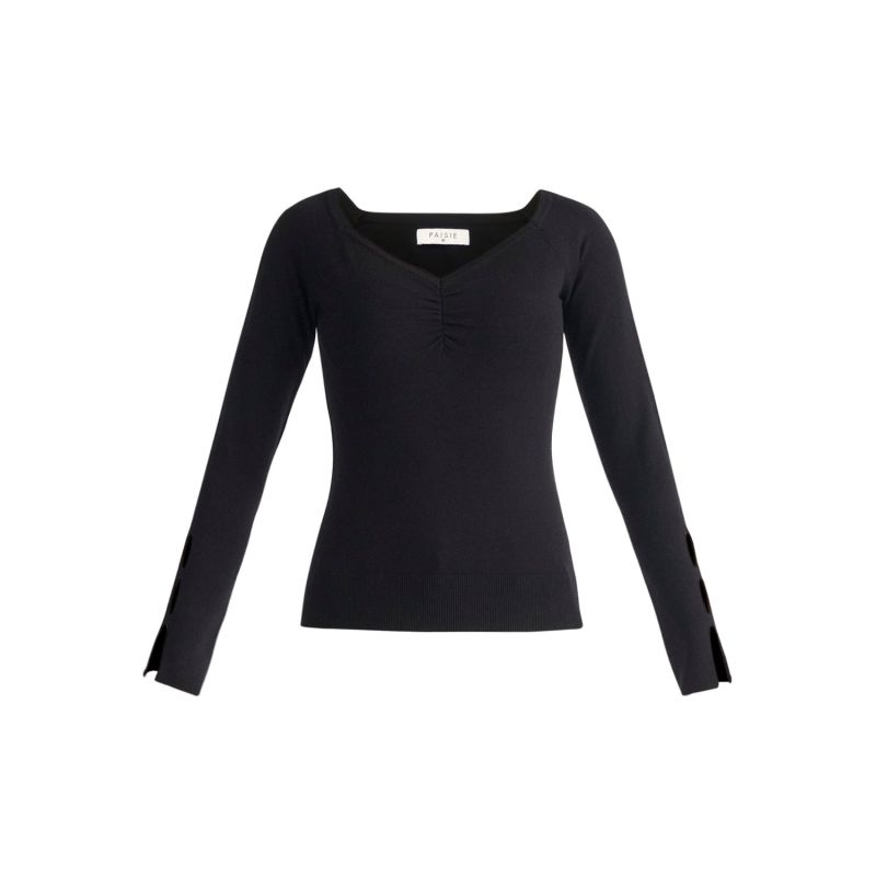 Sleeve Cut Out Top In Black image