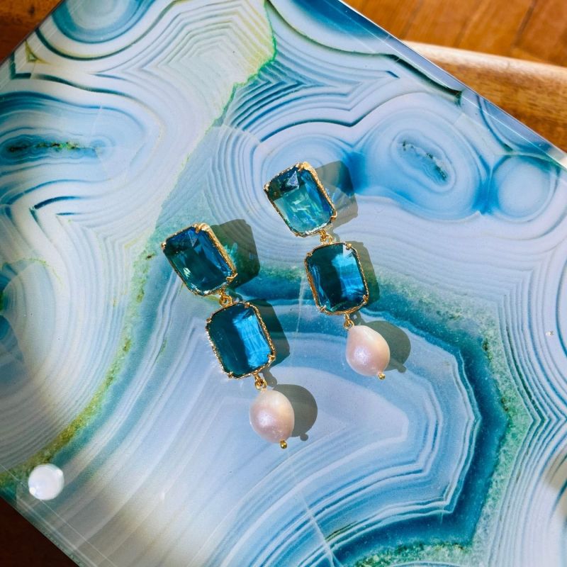 Sloane Earrings - Deep Blue image