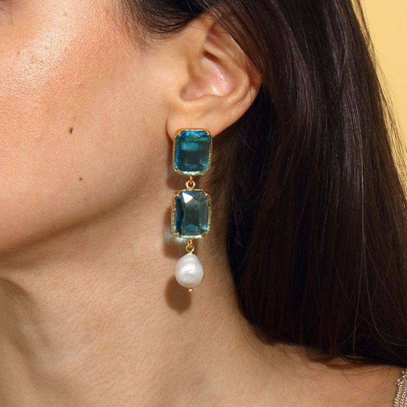 Sloane Earrings - Deep Blue image