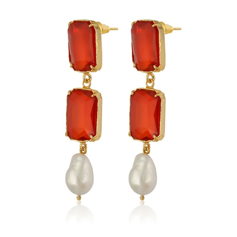 Sloane Earrings - Emerald Red image