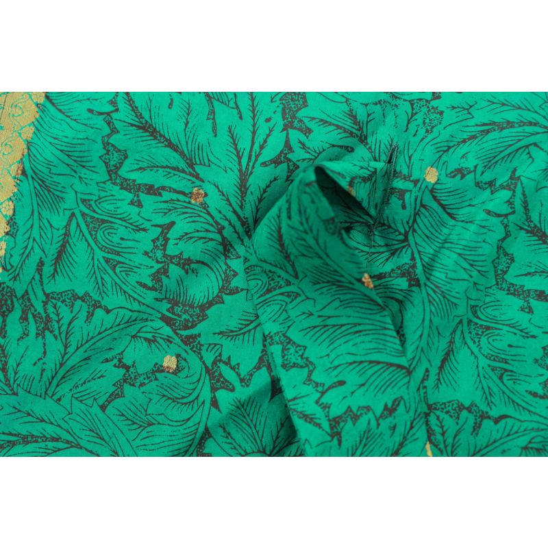 Neem - Emerald Green Vintage Silk Sari Kimono Style Wrap Dress image