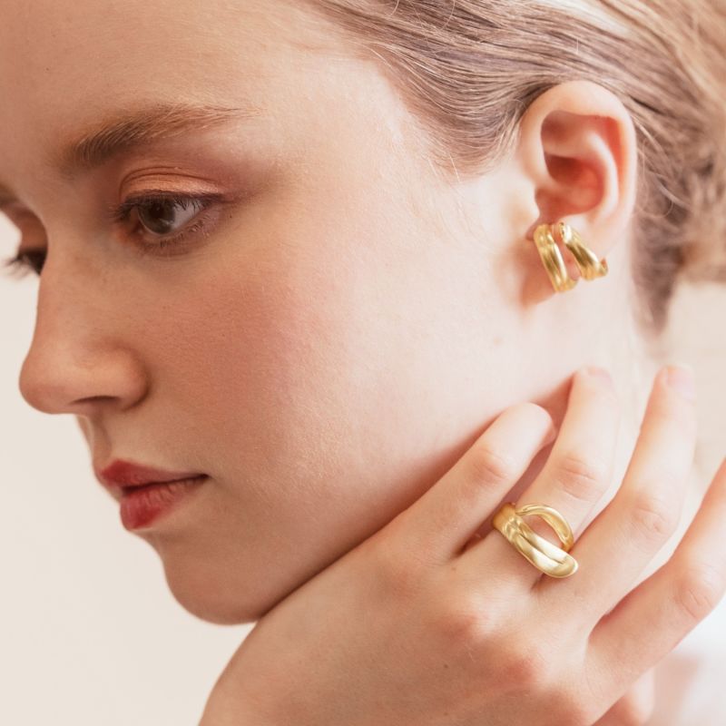 Slurp Double Ear Cuff - Gold image