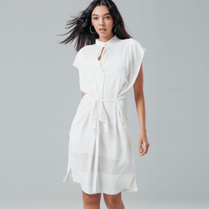 Neptune Silk White Dress image