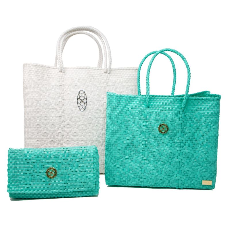 Small Aqua Green Tote Bag image