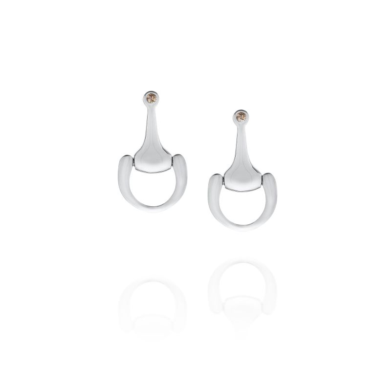 Small Equestrian Bit Earrings In Sterling Silver By Vincent Peach image