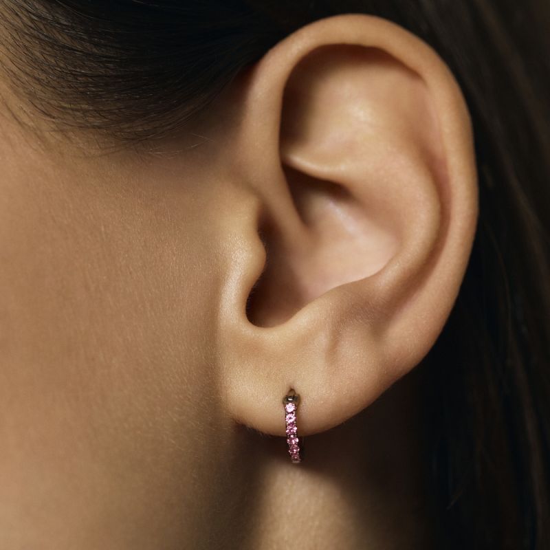 Small Spark Pink Spinel Earrings image