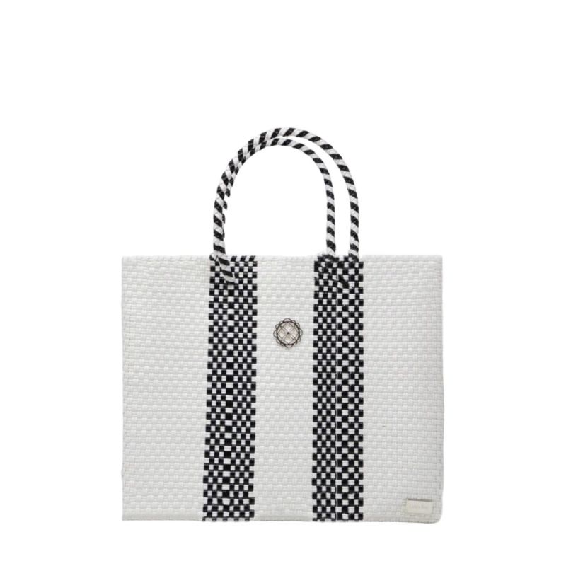 Small White Stripe Tote Bag image