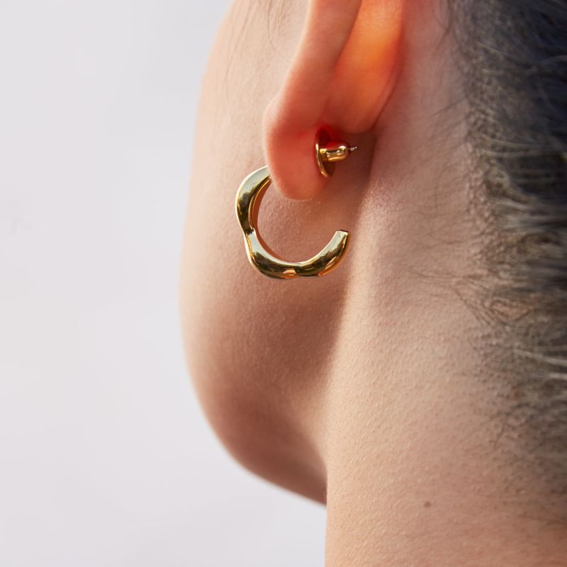 Small Wildflower Hoops - Gold image