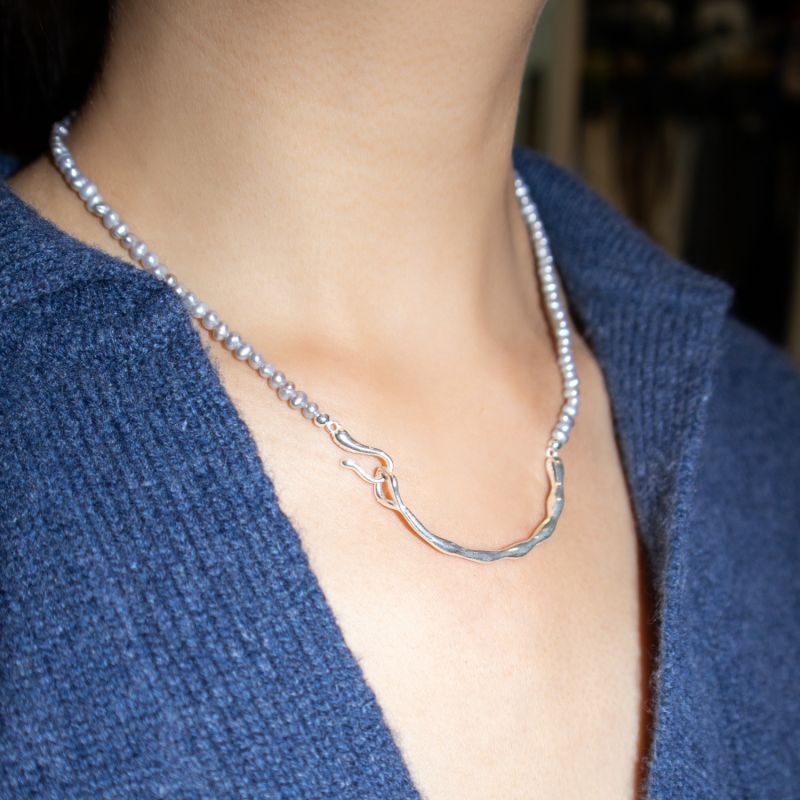 Smile — Freshwater Pearl Silver Necklace image