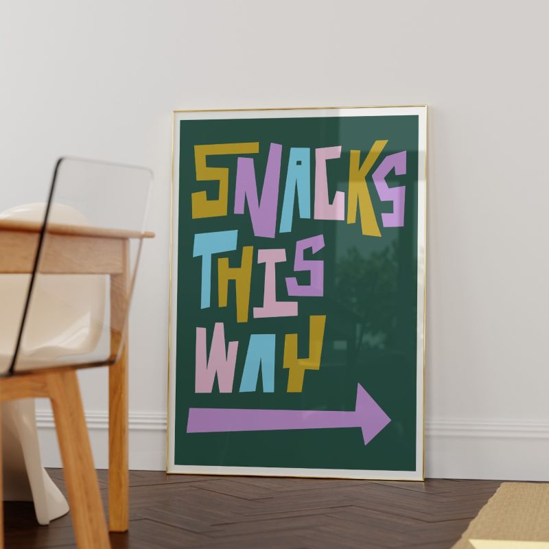 Snacks This Way Art Print - A2 image