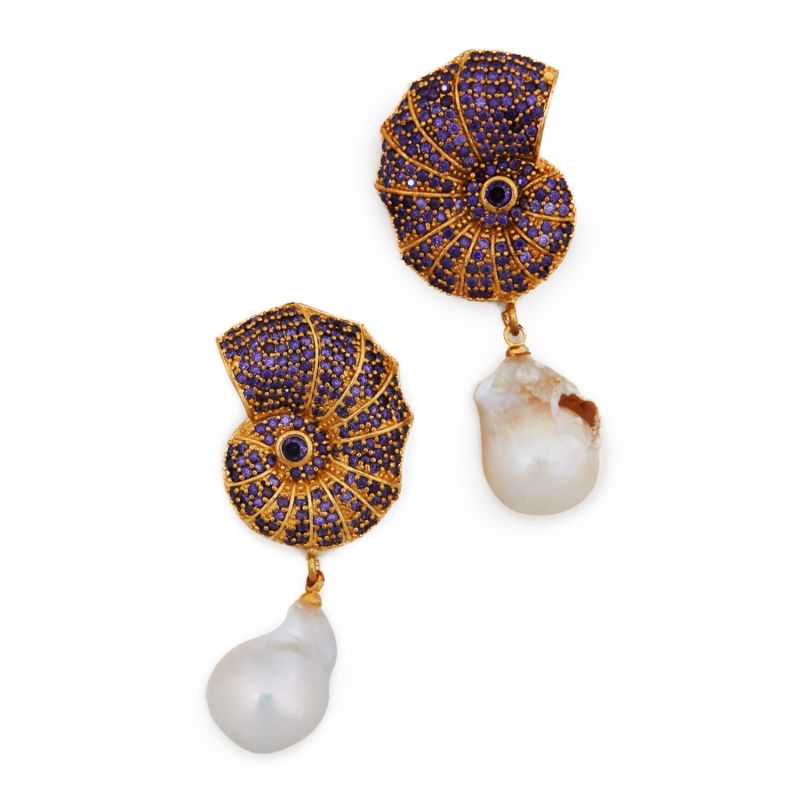 Snail Earrings Purple image