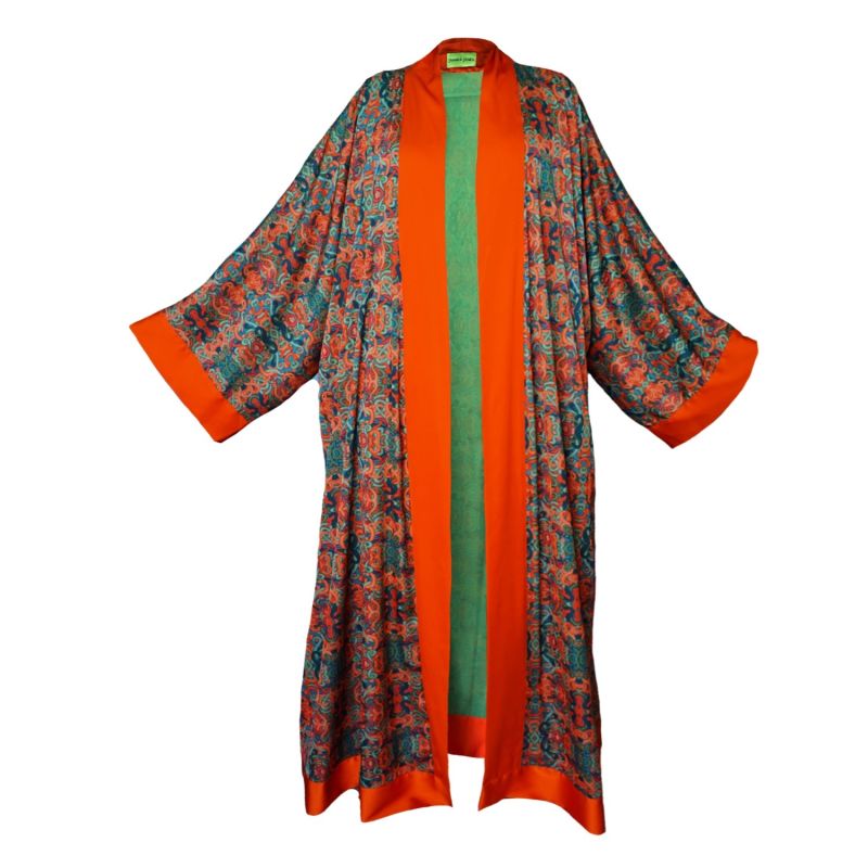 Snakes Print Satin Kaftan Abaya Janara Jones Wolf & Badger
