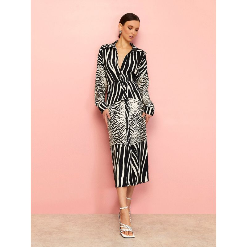 Zebra Print Shirt Dress image