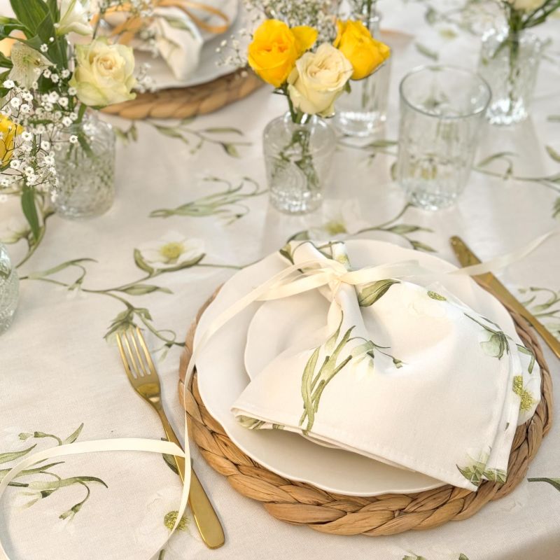 Snowdrop & Hellebore Napkins - Pair image