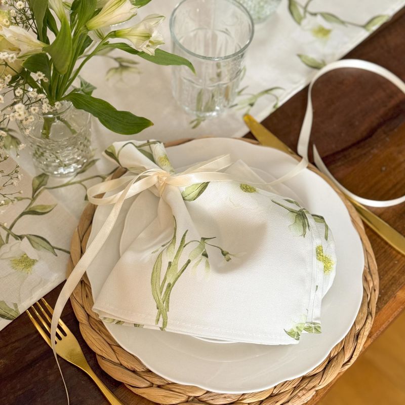 Snowdrop & Hellebore Napkins - Pair image