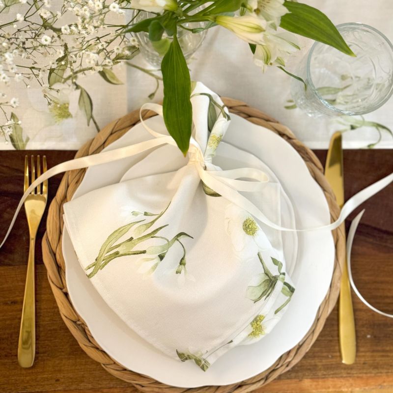 Snowdrop & Hellebore Napkins - Pair image