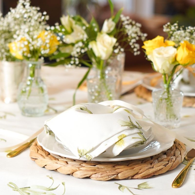 Snowdrop & Hellebore Napkins - Pair image