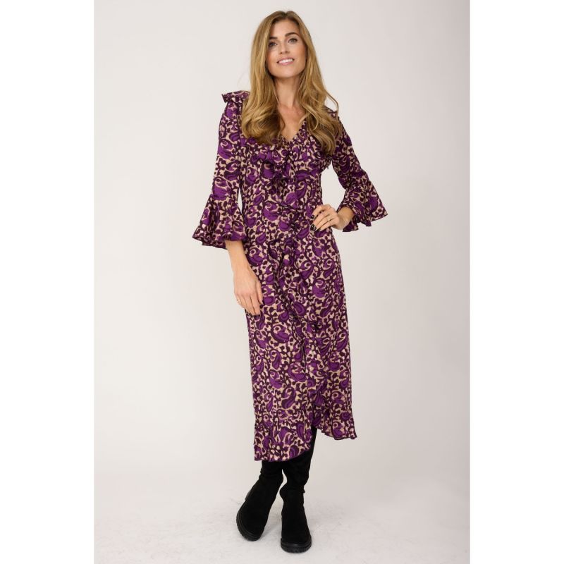 Felicity Midi Dress Midnight Purple Swirl image