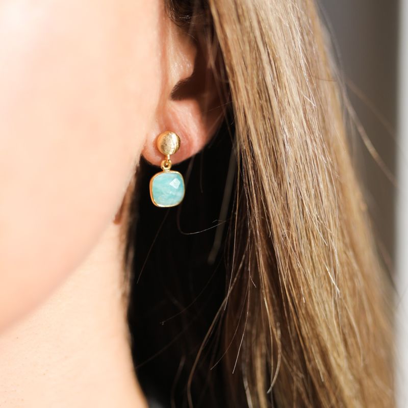 Iseo Amazonite & Gold Vermeil Earrings image