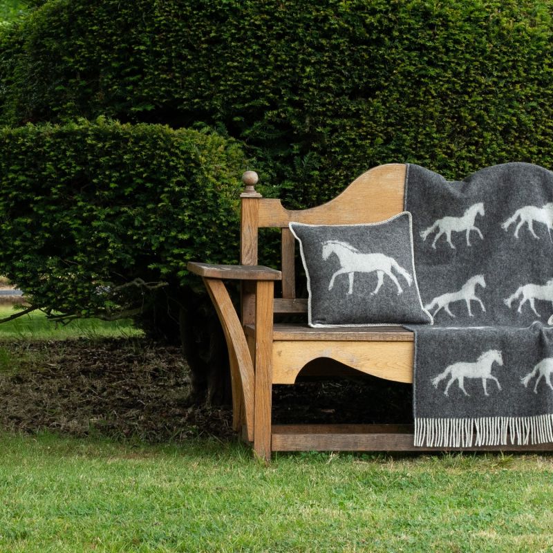 Soft Black Horse Cushion Cover image