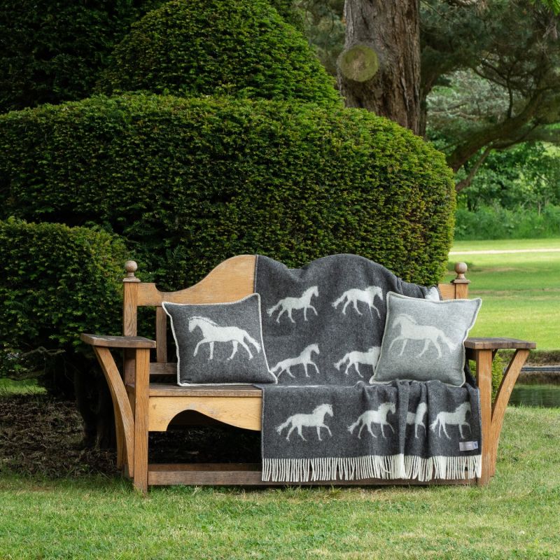 Soft Black Horse Throw image