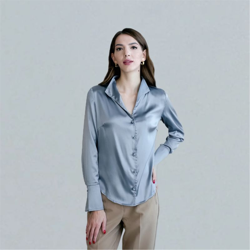 Soft Collared Blouse - Silver image