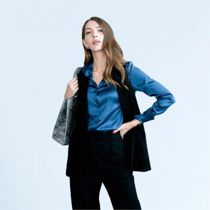 Soft Collared Blouse - Teal image