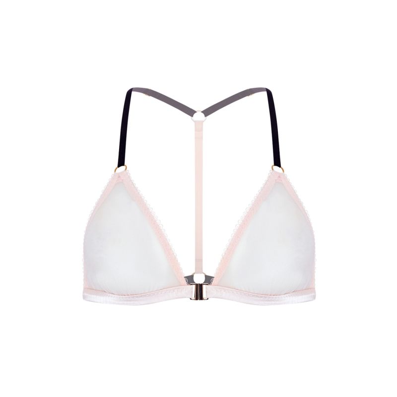 Soft Mesh Triangle Bralette-Blush Pink image