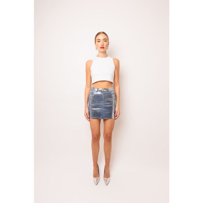 Soho Denim Metallic Mini Skirt image