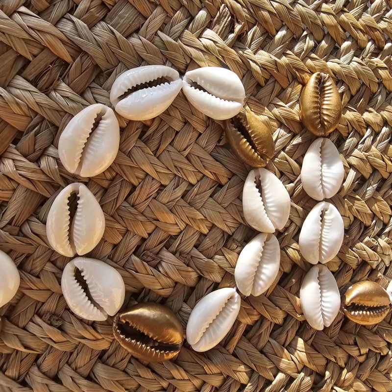 Soleil Straw & Cowrie Shell Beach Bag image