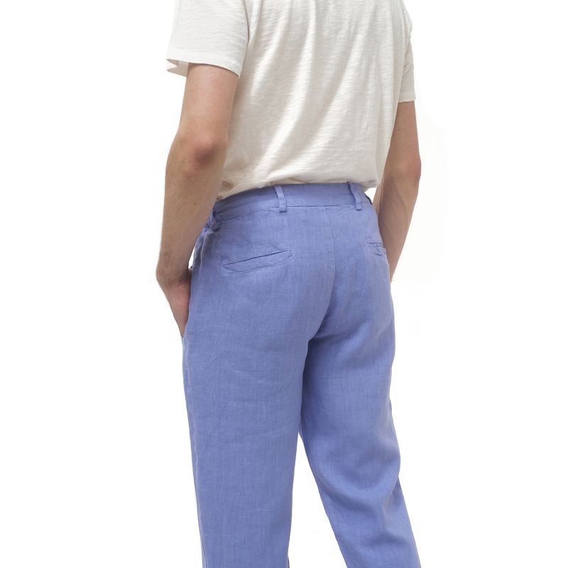 Solid Slant Pocket Straight Leg Linen Pants-Regatta image