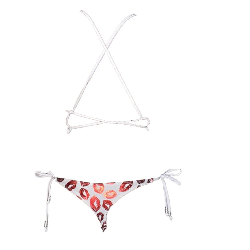 Soninha Triangle Bikini Top - Kisses Print image
