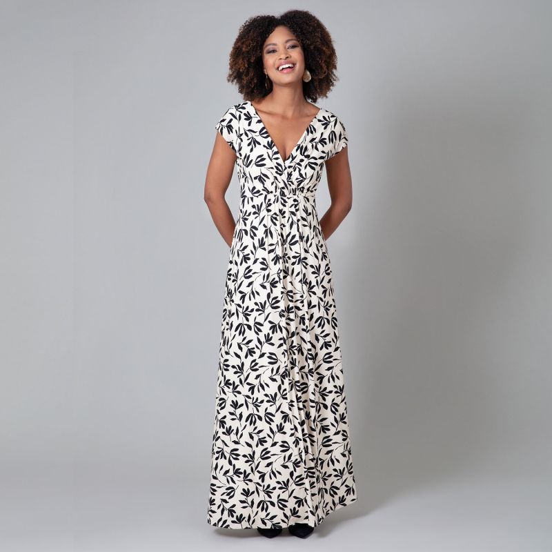 Sophia Maxi Dress In Monochrome Print image