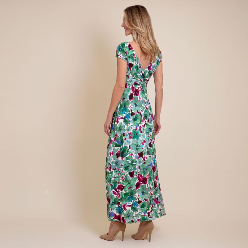 Sophia Maxi Dress In Paradise Green Floral Print image