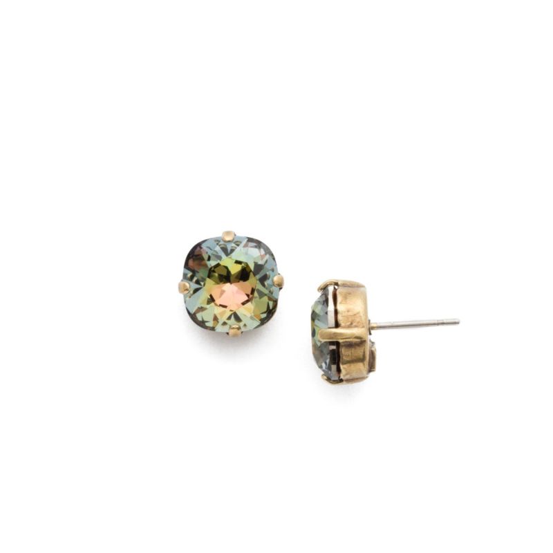 Halcyon Stud Earrings - Antique Gold Tone, Multicolour image