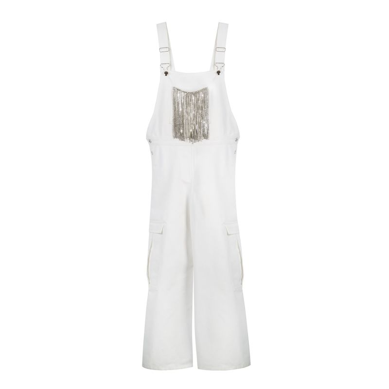 White Denim Overall image