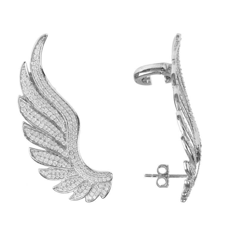 Gabriel Angel Wing Ear Climber Silver image