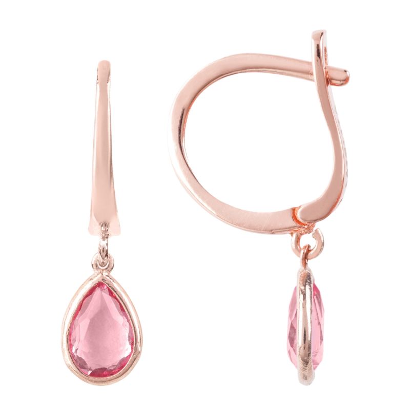 Pisa Mini Teardrop Earrings Rosegold Pink Tourmaline image