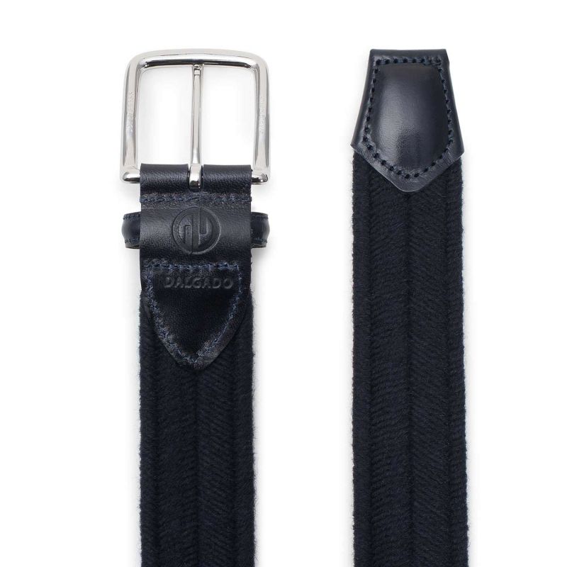 Elastic Braided Wool Belt Blue Fabiano image