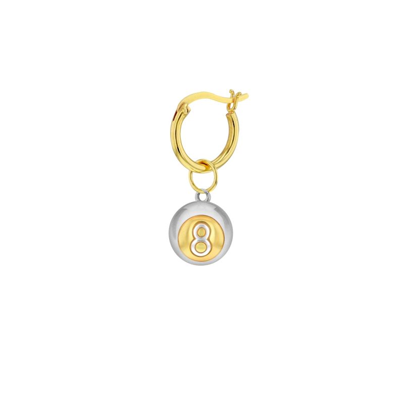 2-Tone 18Kt Gold-Plated & Sterling Silver Mini 8 Ball Pendant on gold chain image