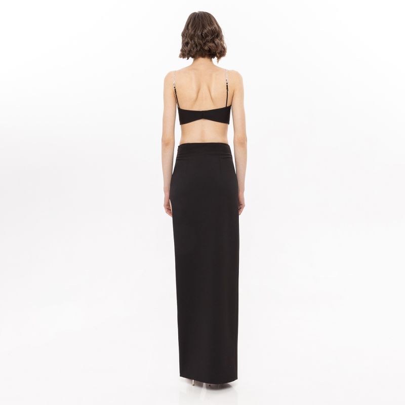 Women s Spaghetti Strap Crop Top Black Xxs Nissa