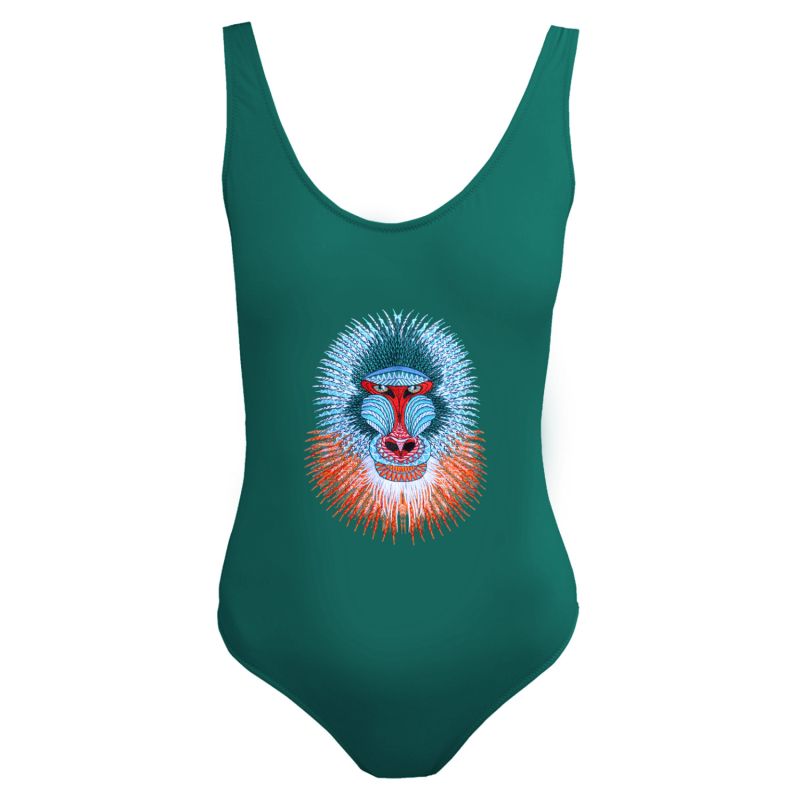 Green Baboon One Piece Swimsuit image