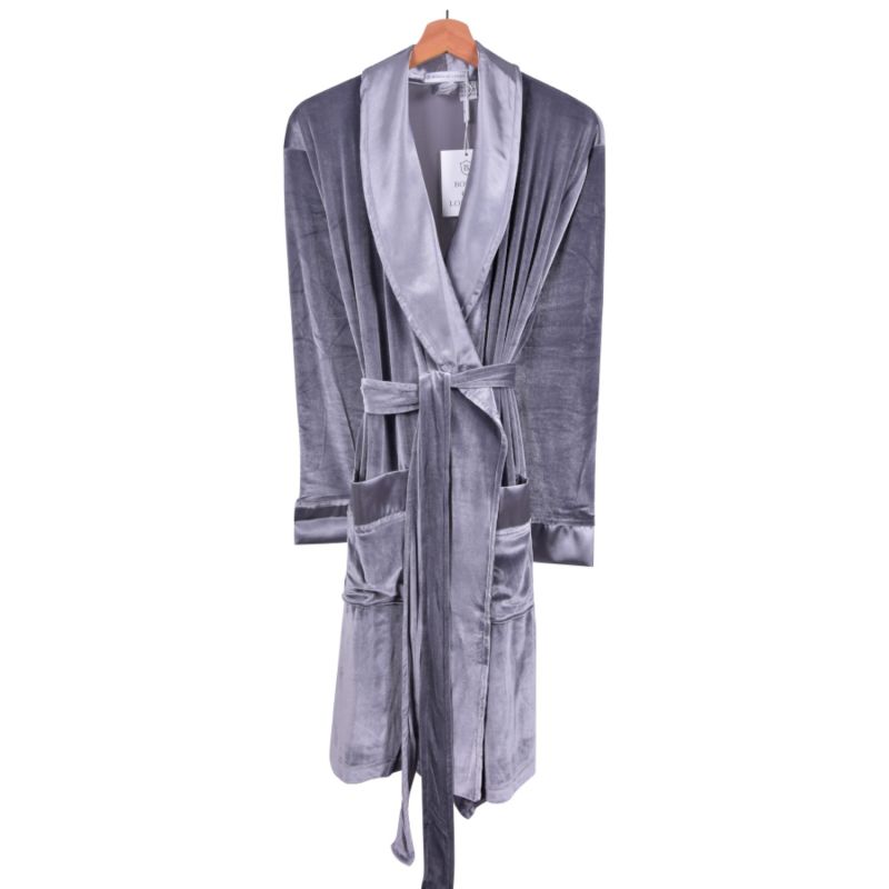 Lunar Ladies Velvet Robe In Grey image