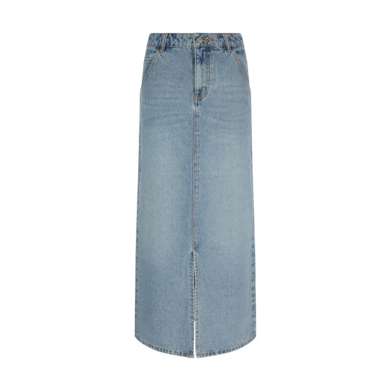 POCKET SPLIT DENIM SKIRT IN BLUE main image 1